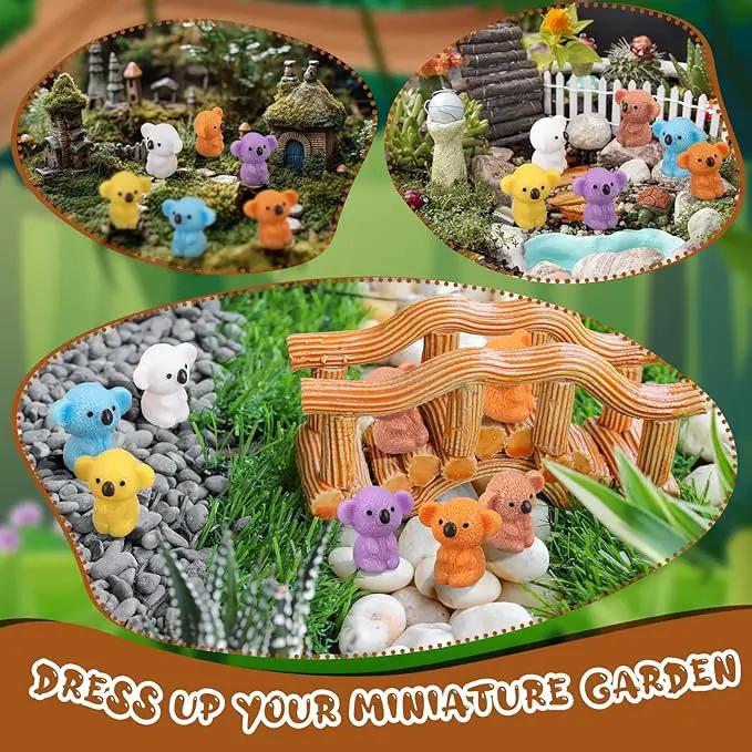 90 Pcs Resin Koala Miniatures Mini Animals Figures Cute Koala Figurine Fairy Decor Animal Ornament for Garden Landscape Home Accessories Craft Cake Decoration DIY by GreenHaven Gardens