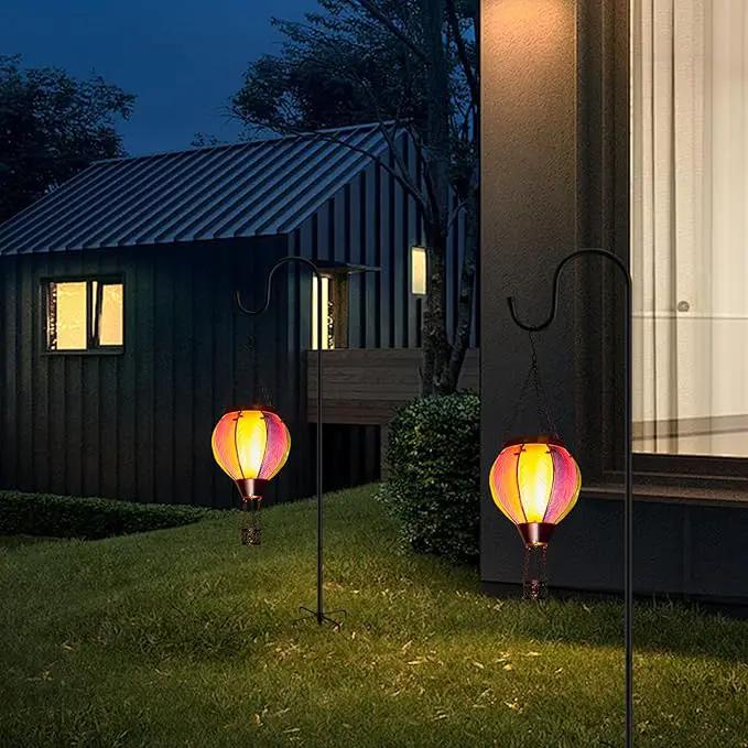 Solar Hot Air Balloon Lantern with Flame Outdoor Lights, Solar Lantern Gardening Gifts for Mom Grandmom, Hanging Hot Air Balloon Lights Outdoor Waterproof Decor for Patio by GreenHaven Gardens