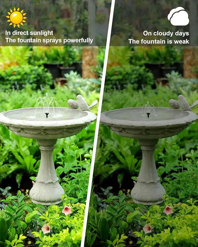 Biling Solar Fountain Pump, Solar Bird Bath Fountain Water Pump Outdoor with Tubing, Solar Fountain for Bird Bath, Garden Pond, Pool, Fish Tank,Backyard by GreenHaven Gardens