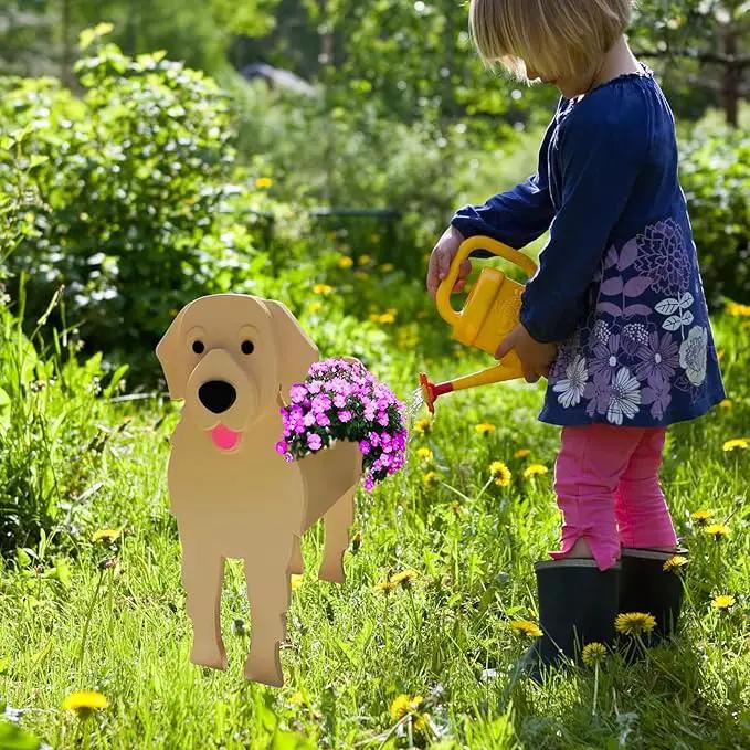 Golden Retriever Dog Planter Plant Pots,Cute Garden Dog Flower Planter,Dog Planters Birthday Gifts for Women,Office,Indoor/Outdoor Decor(9.45 * 7.17 * 13.82in) by GreenHaven Gardens