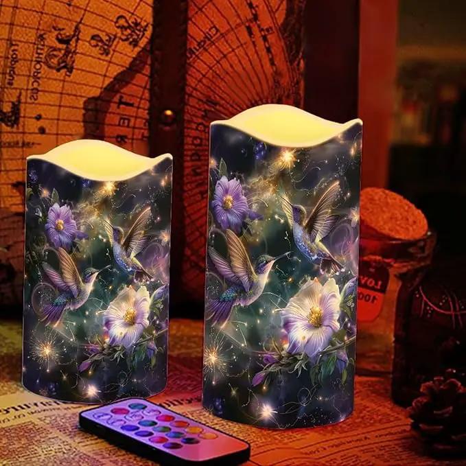 Ystardream LED Candle Set of 4 with Remote Control, Multicolor, Modern, Battery Operated, Tabletop, Indoor, 4/8H Timer, 12 Colors, 5.7 Inches Tall by GreenHaven Gardens