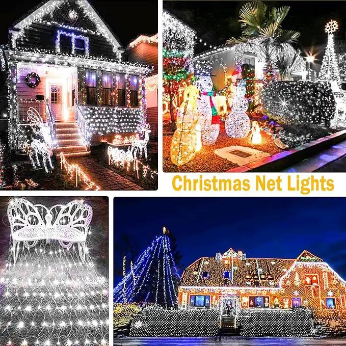 KNONEW Christmas Net Lights 360 LEDs 13ft x 9.8ft Outdoor Mesh Lights Connectable Waterproof 8 Modes & Timer Plug-in Net Fairy Lights for Bushes Garden Party Wedding Holiday,Cool White by GreenHaven Gardens