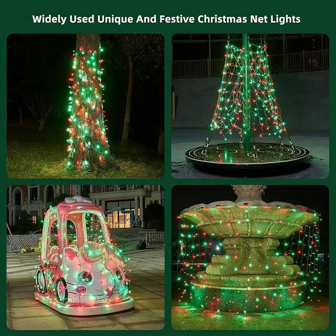 Led Net Lights Christmas Lights Outdoor Red and Green Christmas Net Lighting with 121Led Mini Globe Lights 5ftx5ft, Outdoor Indoor Fairy Mesh Net Lights for Christmas Tree, Bushes, Shrubs Decorations by GreenHaven Gardens
