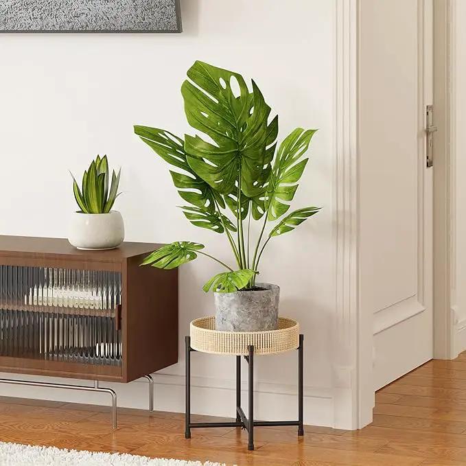 Bamworld Rattan Plant Stand Indoor,Small Boho Plant Table for Large Plants,Heavy Duty Plant Holder for Living Room Bedroom by GreenHaven Gardens
