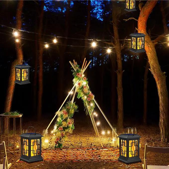 Solar Lanterns Outdoor Waterproof, Hanging Solar Lights for Outside Black Hanging Solar Powered Lantern Decorative for Garden Yard Patio, 2 Pack by GreenHaven Gardens