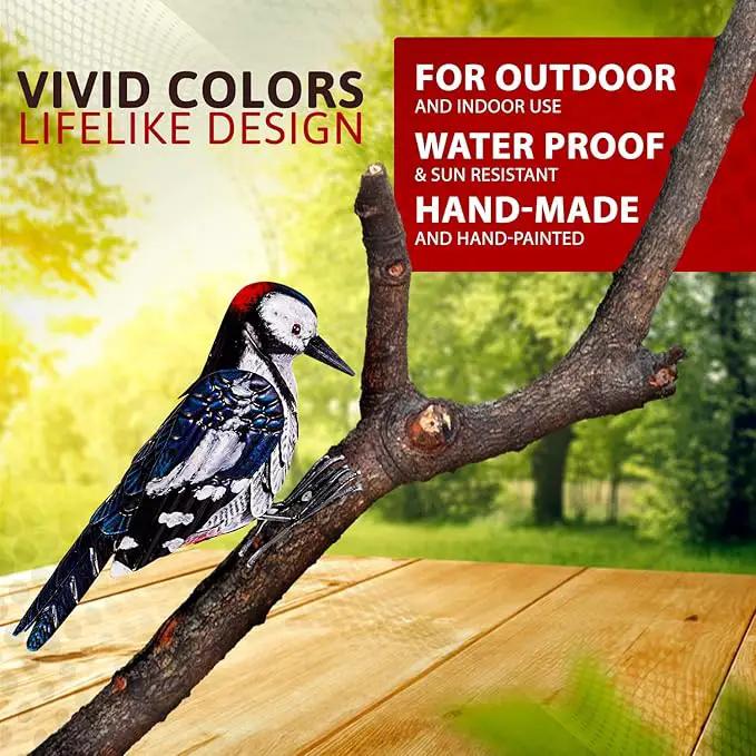 Shefio Woodpecker Gifts - Metal Woodpecker Yard Art - Handmade Outdoor Decor - Backyard & Garden Gifts by GreenHaven Gardens
