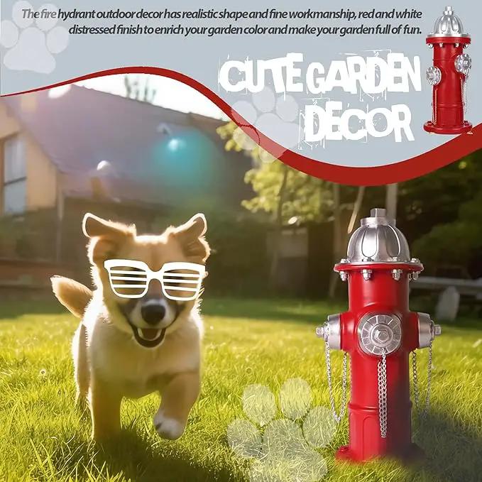 Dog Fire Hydrant Pee Post, Dog Pee Post Training Statue, Resin Fire Hydrant Statue for Dogs to Peed on, Backyard Lawn Decor, Firefighter Gifts for Men (17.5 inch) by GreenHaven Gardens