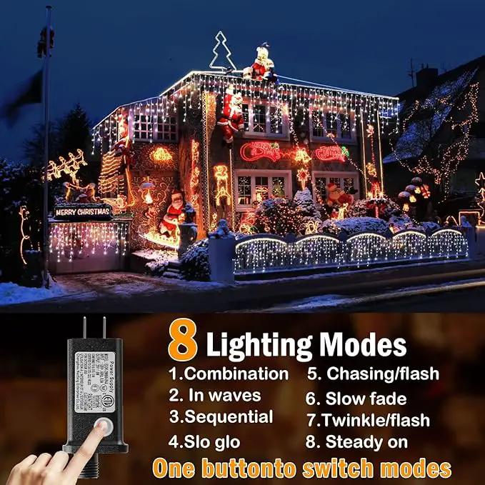 Hezbjiti Christmas Lights Outdoor, 400LED 33FT LED Icicle Lights 8 Modes 75 Drops Fairy String Lights for Christmas Decor Eaves Party Yard Garden by GreenHaven Gardens