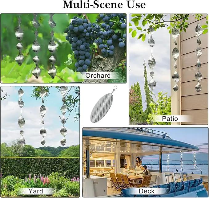 Bird Deterrents for Outside Patio, Bird Scare Devices Set Highly Reflective 3D Wind Spinners Outdoor Garden Decor, Bird Reflectors to Keep Birds Away Window Roof Yard Orchards Deck by GreenHaven Gardens