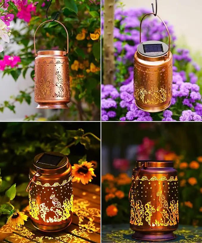 Nacome Elephant Solar Lantern for Garden Decor: Waterproof Hanging Metal Decoration with LED Lights for Yard Lawn Porch Patio Landscape Pathway – Birthday Gifts for Mom Grandma Women by GreenHaven Gardens