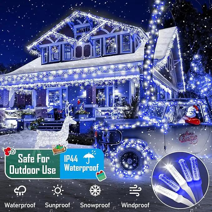 Heceltt 1600 LED 630 FT String Lights Outdoor, 8 Modes Christmas Lights, IP44 Waterproof Led String Lights with Timer and Memory for Christmas Home Party Tree Decorations (Blue and White) by GreenHaven Gardens