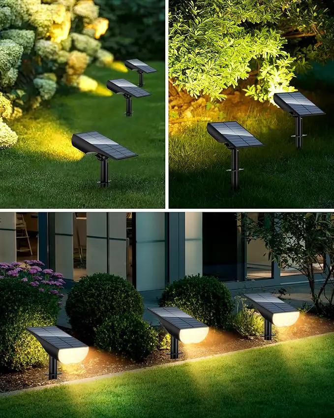 BAXIA TECHNOLOGY Solar Spotlights Outdoor Waterproof, 3 Lighting Modes Spot Lights Outdoor Solar Lights for Yard Pathway Driveway Landscape, Warm White, 4 Pack by GreenHaven Gardens