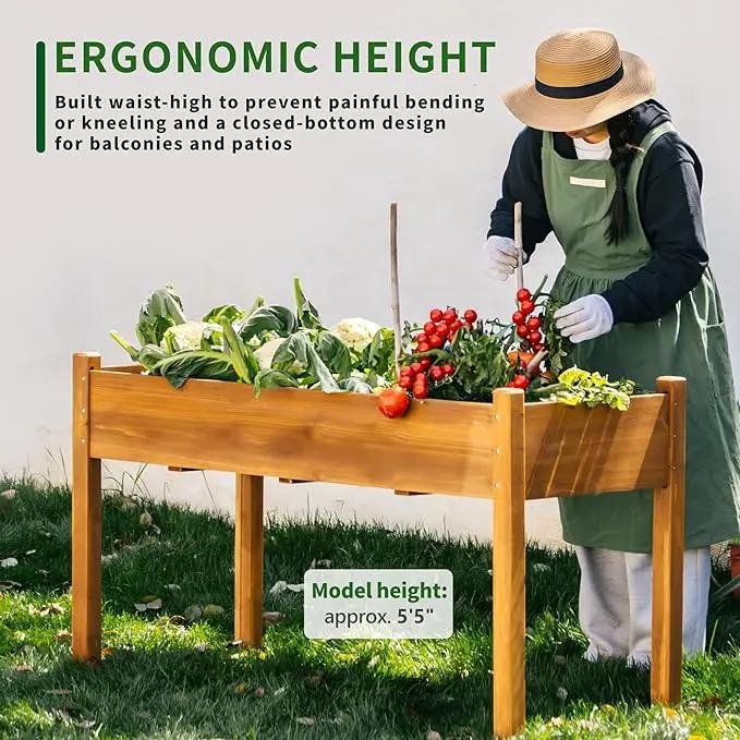 Premium Fir Wooden Raised Garden Bed with Four Legs for Backyard and Balcony Gardening,Suitable for Indoor and Outdoor use,49.5''×23.5''×30'' by GreenHaven Gardens