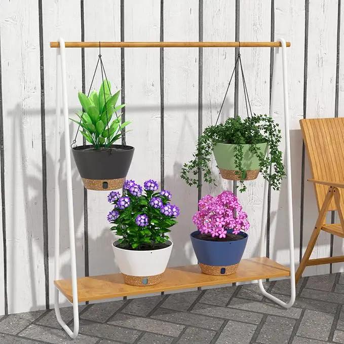 ZMTECH Hanging Planters for Indoor Plants Set of 2 Self Watering Hanging Pots Hanging Baskets Hanging Flower Pots for Outdoor Hanging Plants(8 Inch, Blue) by GreenHaven Gardens