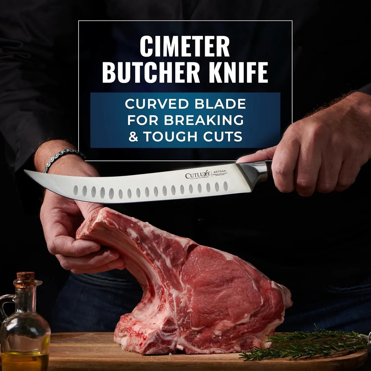 Cutluxe Butcher Knife Set – BBQ Brisket, Breaking & Boning Knife – Slicing Carving Knife Set for Meat Cutting, Ultra Sharp German Steel, Full Tang, Ergonomic Handles – Artisan Series by GreenHaven Gardens