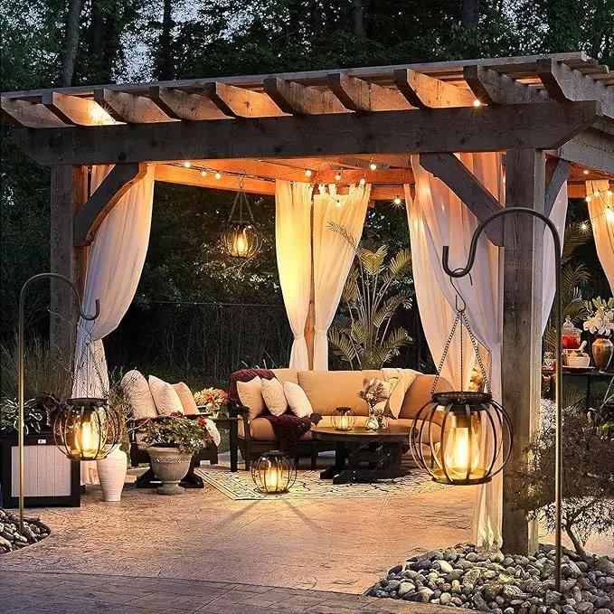 KOOPER Solar Lanterns Outdoor Lights, Upgraded Metal Solar Lantern, Brighter Hanging Solar Lights Outdoor Waterproof, Auto On/Off Solar Light for Yard Garden Patio Pathway Decor 2 Pack by GreenHaven Gardens