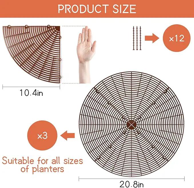 3 Pcs Plant Pot Grid Cover Protectors from Animals- Diameter 20.8" Cuttable Flower Pot Cover with 36 Stakes, Keep Cats Out of Potted Plants, Cat Digging Stopper Baby Safety Soil Cover for Indoor by GreenHaven Gardens