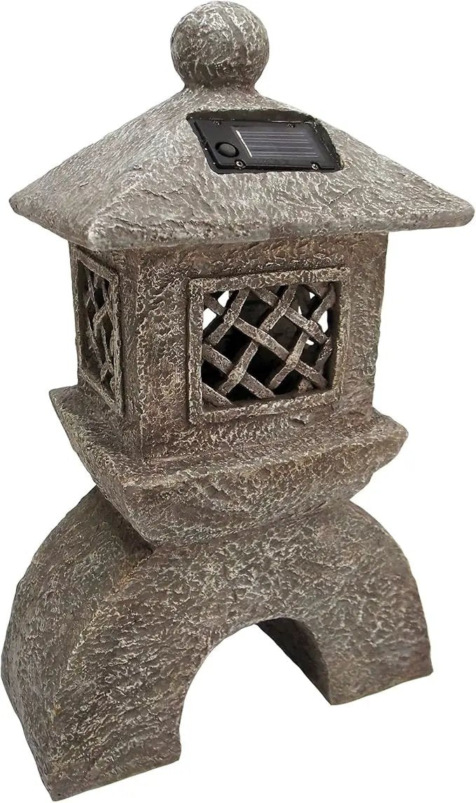 Design Toscano AL58699 Illuminated Pagoda Lantern Statue,greystone by GreenHaven Gardens