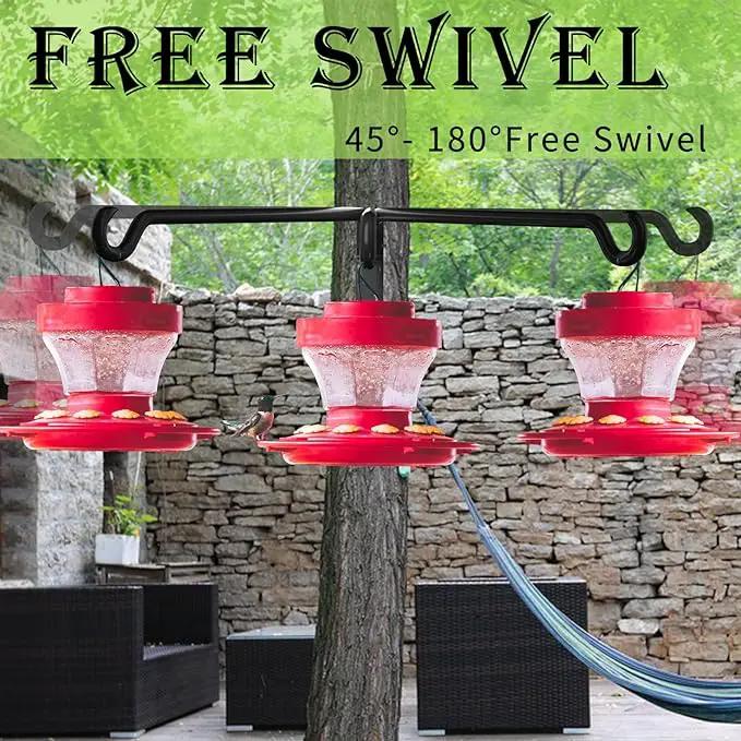 Bird Feeder Hanger,Hummingbird Feeder Hanger,Bird Feeder Hangers for Outside,Plant Hangers Indoor Wall Mount,Hanging Basket Hooks,Plant Hooks & Hangers,45°~180° Rotatable,16 Inch 4 Pack by GreenHaven Gardens