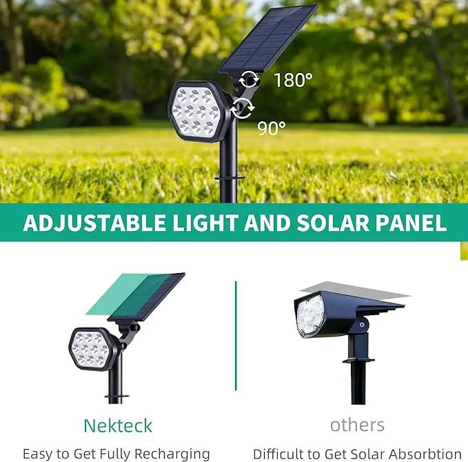 Nekteck Solar Lights Outdoor,10 LED Landscape Spotlights Powered Wall Lights 2-in-1 Wireless Adjustable Security Decoration Lighting for Yard Garden Walkway Porch Pool Driveway (6 Pack, Warm White) by GreenHaven Gardens