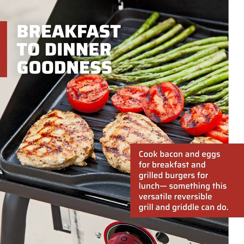 Camp Chef Reversible Pre-Seasoned Cast Iron Griddle, Cooking Surface 14 in. x 16, Black by GreenHaven Gardens
