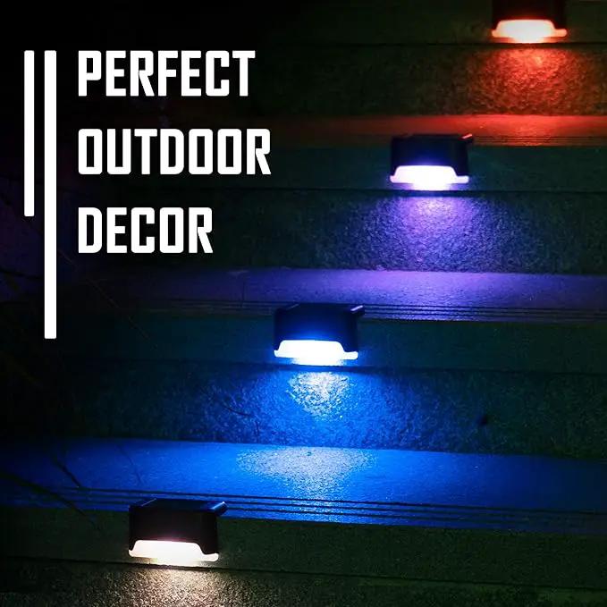 GIGALUMI 16 Pack Color Changing Solar Deck Lights Outdoor Waterproof for Outdoor Stair, Step, Fence, Patio and Yard. by GreenHaven Gardens