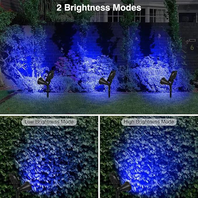 T-SUN Blue Solar Spotlights, Outdoor Waterproof Auto ON/Off Adjustable Garden Pond Lights for Tree, Patio, Yard, Driveway, Stairs, Pool Area by GreenHaven Gardens