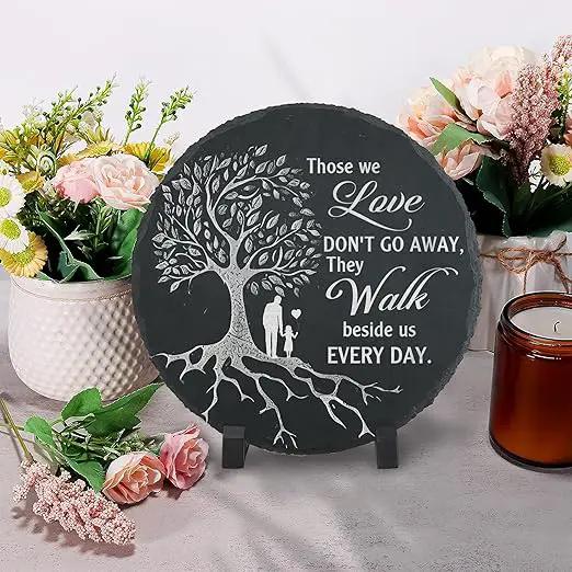 Memorial Stone Man and Child, Dad Memorial Gifts for Daughter, Memorial Gifts for Loss of Father, in Memory of Dad Garden Slate Stone, Sympathy Gift for Loss of Dad Memorial Plaque TNA3 by GreenHaven Gardens