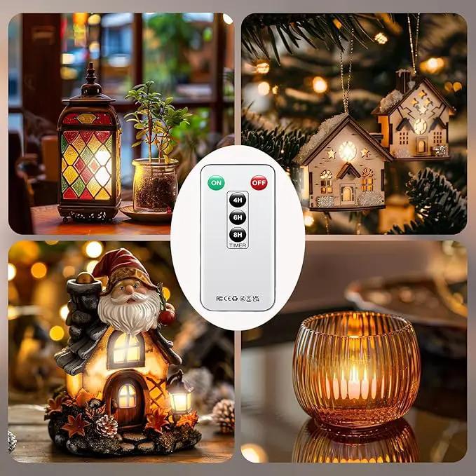 Tea Light Remote Control Candle,Flickering Flameless LED Candle,Long Lasting 400+Hours,Battery Operated with Timer for Home Decoration Seasonal &Festival Celebration WarmWhite (12pcs) by GreenHaven Gardens