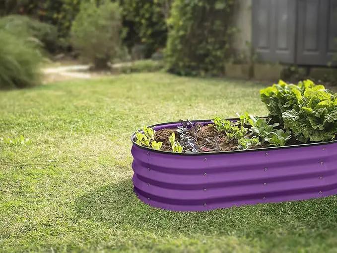 Galvanized Raised Garden Beds Outdoor // 4×2×1 ft Planter Raised Beds for Gardening, Vegetables, Flowers (Purple) // Large Metal Garden Box by GreenHaven Gardens