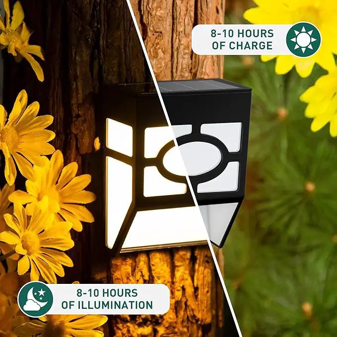 SOLPEX 16 Pack Solar Deck Lights Outdoor, Solar Fence Lights，2 Modes Christmas Garden Decoration Lights,RBG/Warm White LED Decorative Lighting for Garden，Yard，Post，Path&Driveway by GreenHaven Gardens