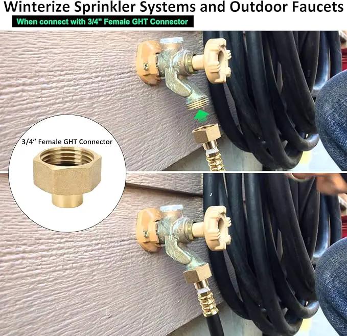 STYDDI RV Winterization Blowout Adapter Hose with Shut Off Valve, 12" Winterize Sprinkler System Shut-Off Hose Fitting for Outdoor Faucets, RVs, Boat, Water Pipes, Irrigation System, Sprinkler System by GreenHaven Gardens