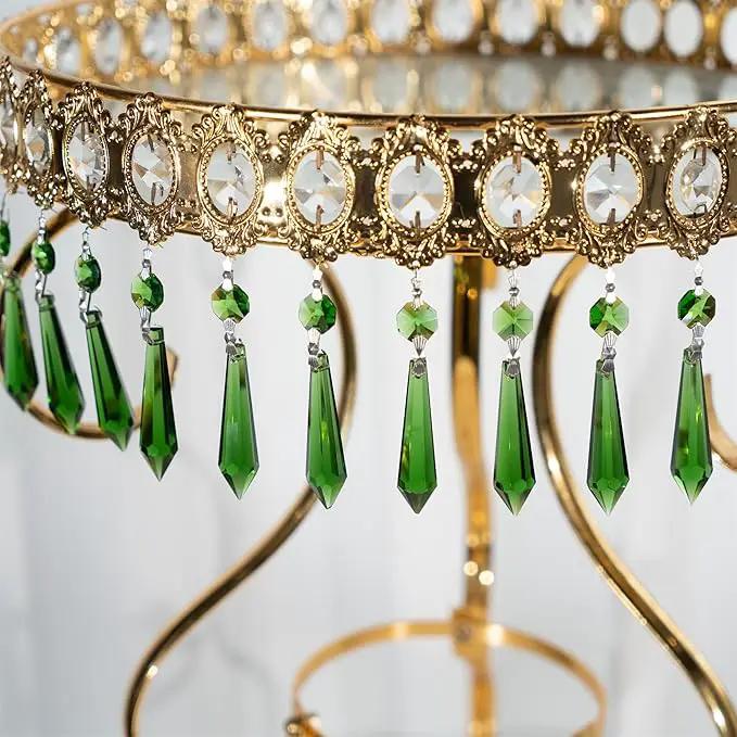 HDCRYSTALGIFTS 25pcs 55mm Green Crystal Icicle Pendant Chandelier Prisms Drops Lamp Candle Holders Curtain DIY Parts by GreenHaven Gardens