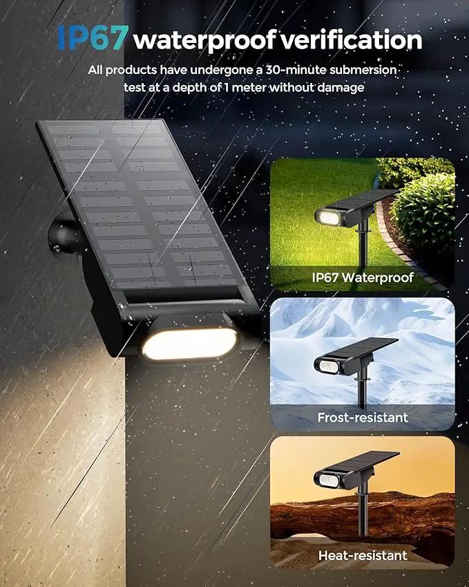 Solar Spot Lights Outdoor Waterproof IP67, RGB Landscape Lighting with Remote & Timer, Color Changing Solar Uplights Outdoor for Trees, Garden, Yard, and Pathway (4 Pack) by GreenHaven Gardens