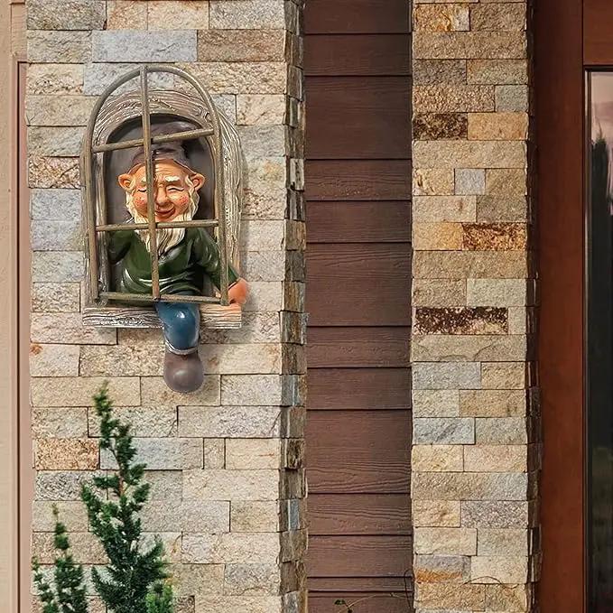 Whimsical Fairy Garden Gnome Statue, Tree Faces Decor Outdoor -5.9 Inch, Funny Garden Tree Decoration,Ideal Patio Yard Lawn Porch Decoration by GreenHaven Gardens