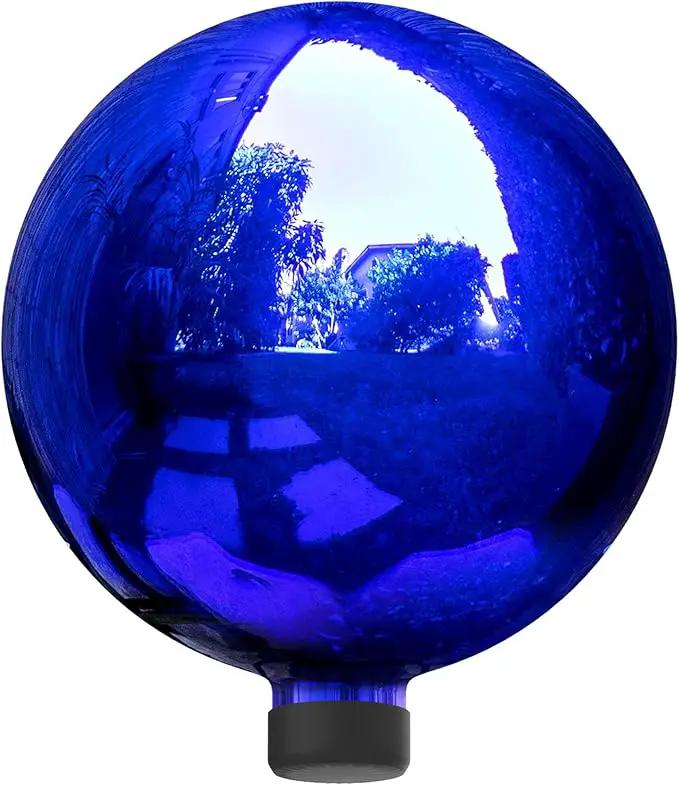 Alpine Corporation 10" Diameter Indoor/Outdoor Glass Gazing Globe Festive Yard Décor, Blue by GreenHaven Gardens