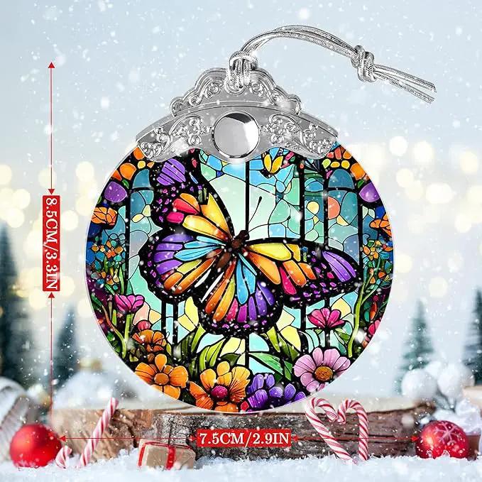 Butterfly Stained Glass Suncatcher, Jocidea Butterfly Ornament, Butterfly Christmas Ornament, Holidays Ornaments, Christmas Tree Ornament, Butterfly Decor, Gifts for Butterfly Lovers by GreenHaven Gardens