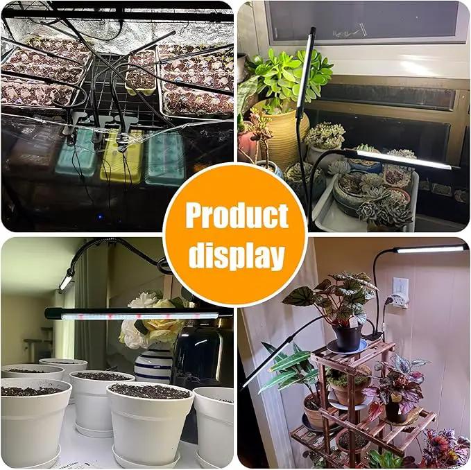 Grow Lights for Indoor Plants, 168 LEDs Clip Plant Lights, Full Spectrum LED Plant Growing Lamps with Flexible Gooseneck 4/8/12/18H Timer, 3 Spectral Modes, 10 Dimmable Levels, 2 Pack by GreenHaven Gardens