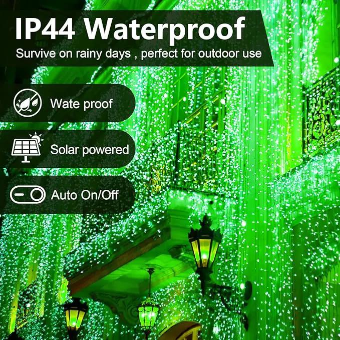 2 Pack 200 LED Solar String Lights St Patricks Day Decorations, 85.2ft 8 Modes Solar String Lights for Outside, Waterproof and Solar Powered Outdoor String Lights for Holiday Garden Tree Party (Green) by GreenHaven Gardens