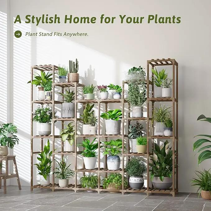 22 Tiers Plant Shelf for Plants Large Indoor Plant Stand Plant Rack Extra Large Wood Plant Stands for Hanging Plant Holder for Patio Balcony Garden by GreenHaven Gardens