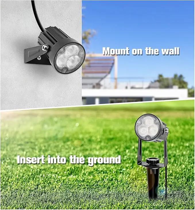 APONUO Metal Outdoor Solar Landscape Lights, Waterproof Spotlight 6-in-1 for Yard Landscape Lighting, Auto On/Off for Pathway, Driveway, Patio (Warm White) by GreenHaven Gardens