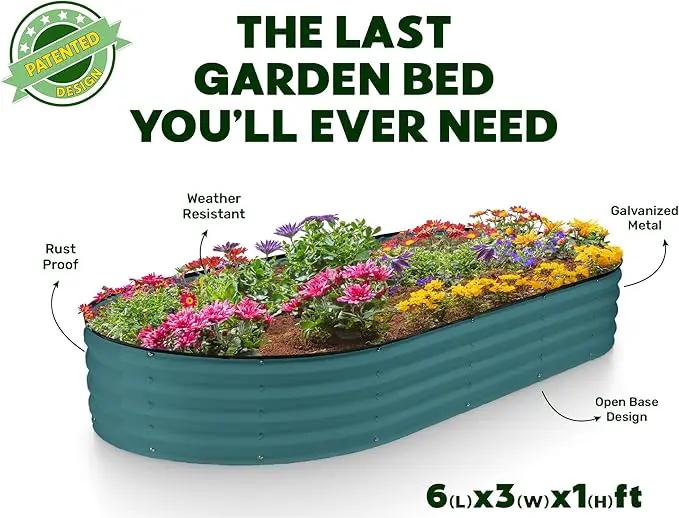Galvanized Raised Garden Beds Outdoor // 6×3×1 ft (2-Pack) Planter Raised Beds for Gardening, Vegetables, Flowers // Large Metal Garden Box // Patented Tool-Free Design (Turquoise) by GreenHaven Gardens