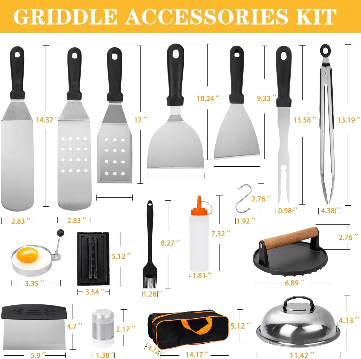 Supernal 29Pcs Blackstone Griddle Accessories,Men, BBQ Accessories,Blackstone Accessories,Camping Accessories,Men Gifts for Birthday,Flat Top Grill Accessories,Griddle Accessories Kit by GreenHaven Gardens