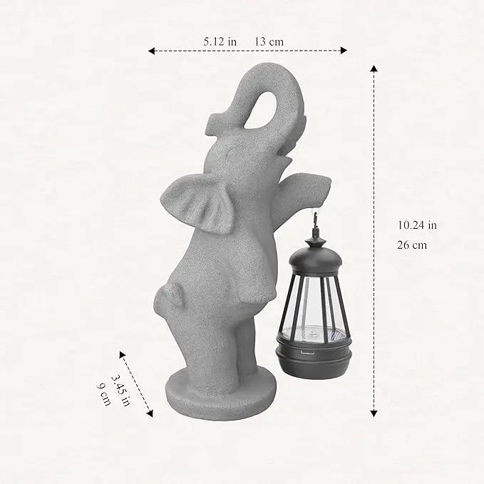 Solar Garden Statue 10 Inch Elephant Decor for Outside Yard Decoration Outdoor Unique Housewarming Gardening Birthday Gifts for Women Grandma by GreenHaven Gardens