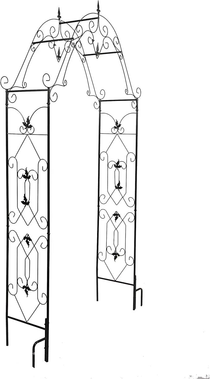 Steel Garden Arch, 8'1" High x 4'2" Wide, Garden Arbor for Various Climbing Plant, Outdoor Garden Lawn Backyard by GreenHaven Gardens