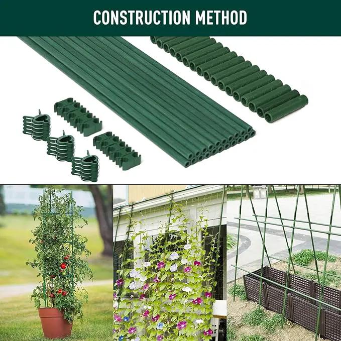 MAXPACE 62pcs Garden Stakes Kit: Includes 20 Sets of Fiberglass Plant Sticks Supports & Accessories for DIY 4ft, 5ft, 6ft, 7ft Stakes for Tomato, Vegetables, Indoor & Outdoor Gardening Supplies by GreenHaven Gardens