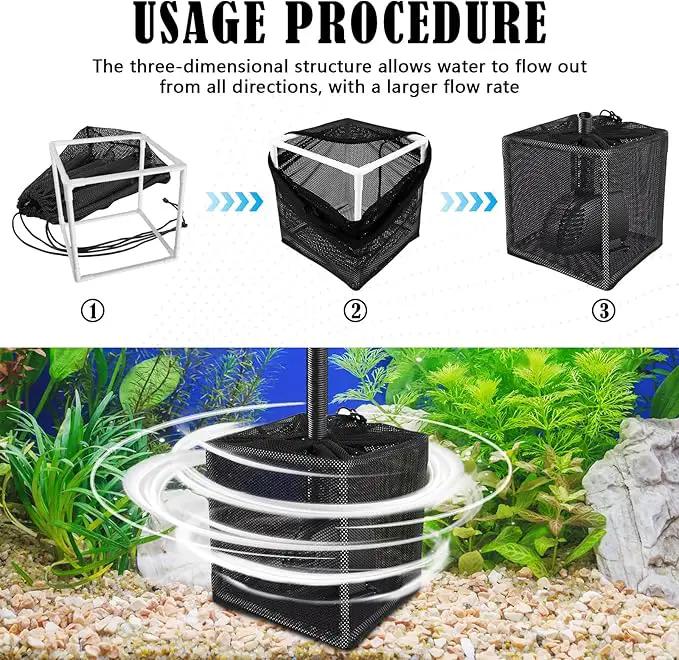 2 PCS Pond Pump Filter Bag, 7 Inch Pond Filter Box with Drawstring, Anti-Clogging Pump Barrier Bag Pump Mesh Bag for Outdoor Water Ponds Filters Pond Biological Filters by GreenHaven Gardens