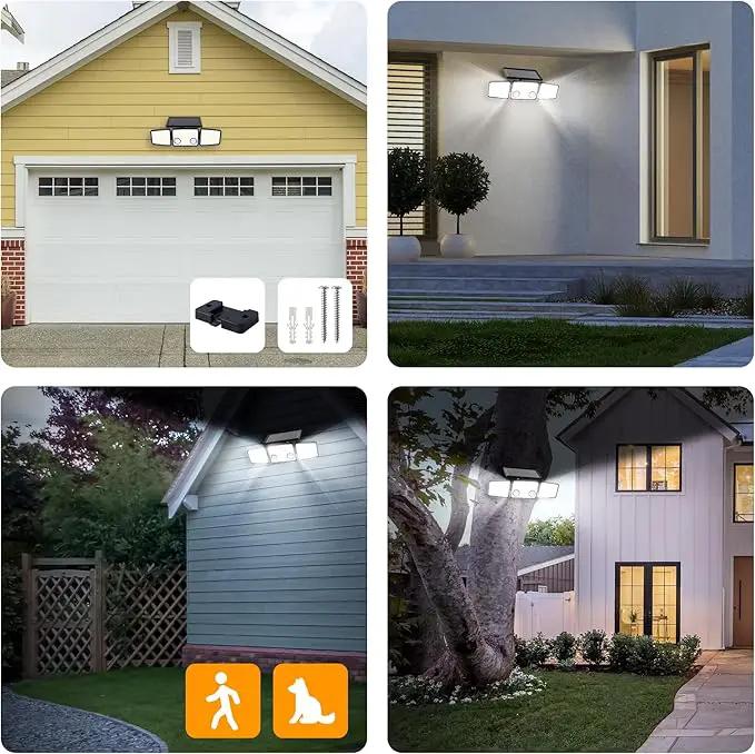 UME Solar Outdoor Lights - 3000 Lumen, 7000K, 152 LED Super Bright Motion Sensor Flood Lights with 2 Sensors, IP65 Waterproof, 270 Wide Angle, 3 Modes for Garden & Patio by GreenHaven Gardens
