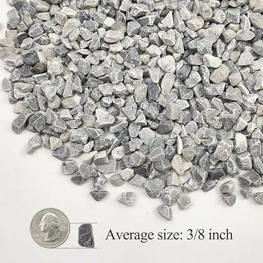 5lbs Grey Pebbles for Landscaping, 3/8inch Small Rocks for Succulent Cactus Plants, Natural Polished Pebbles, River Rocks for Plants, Vases, Garden by GreenHaven Gardens