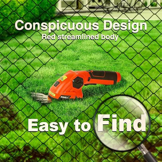 SHALL 2 in 1 Cordless Grass Trimmer & Hedge Shears - 7.2V Electric Shrub Cutter w/Pruning Scissors, Rechargeable Battery & Fast Charger by GreenHaven Gardens